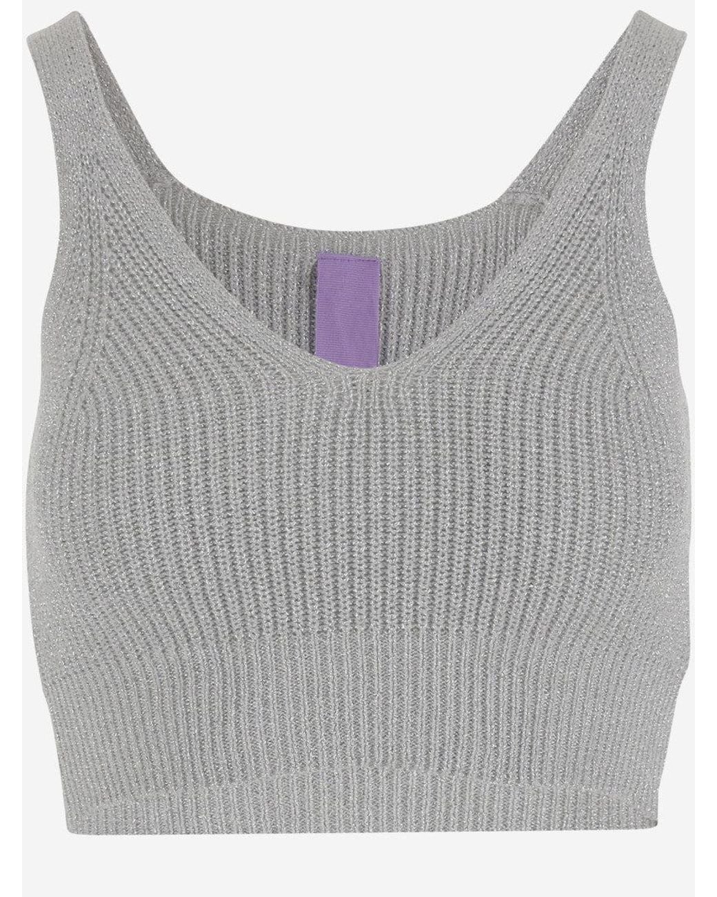 Market Gray Ribbed-Knit Tank Top