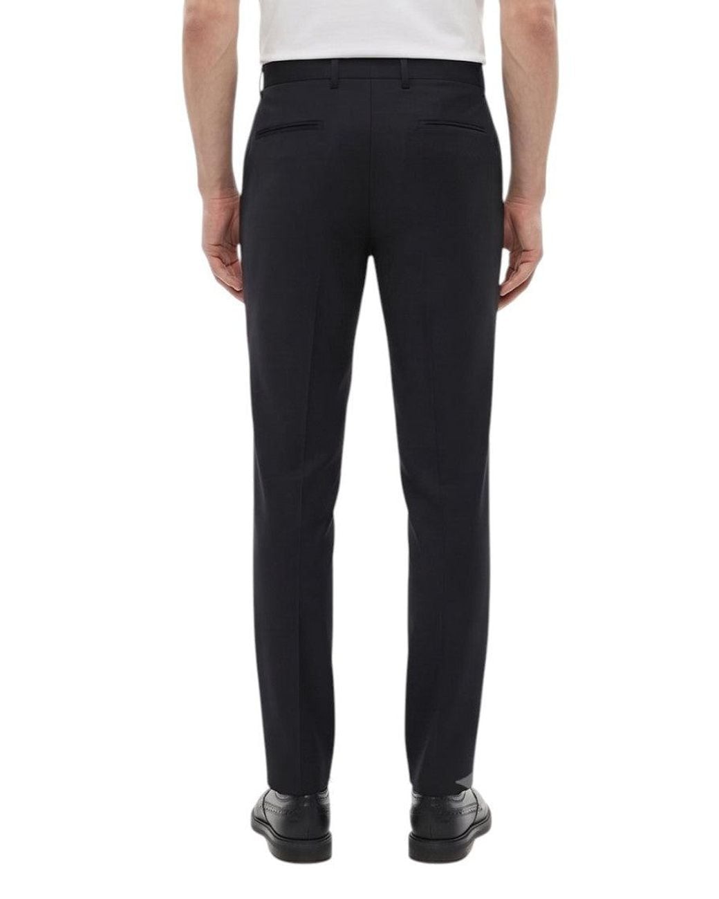Corneliani Blue Flat Front Pants for men