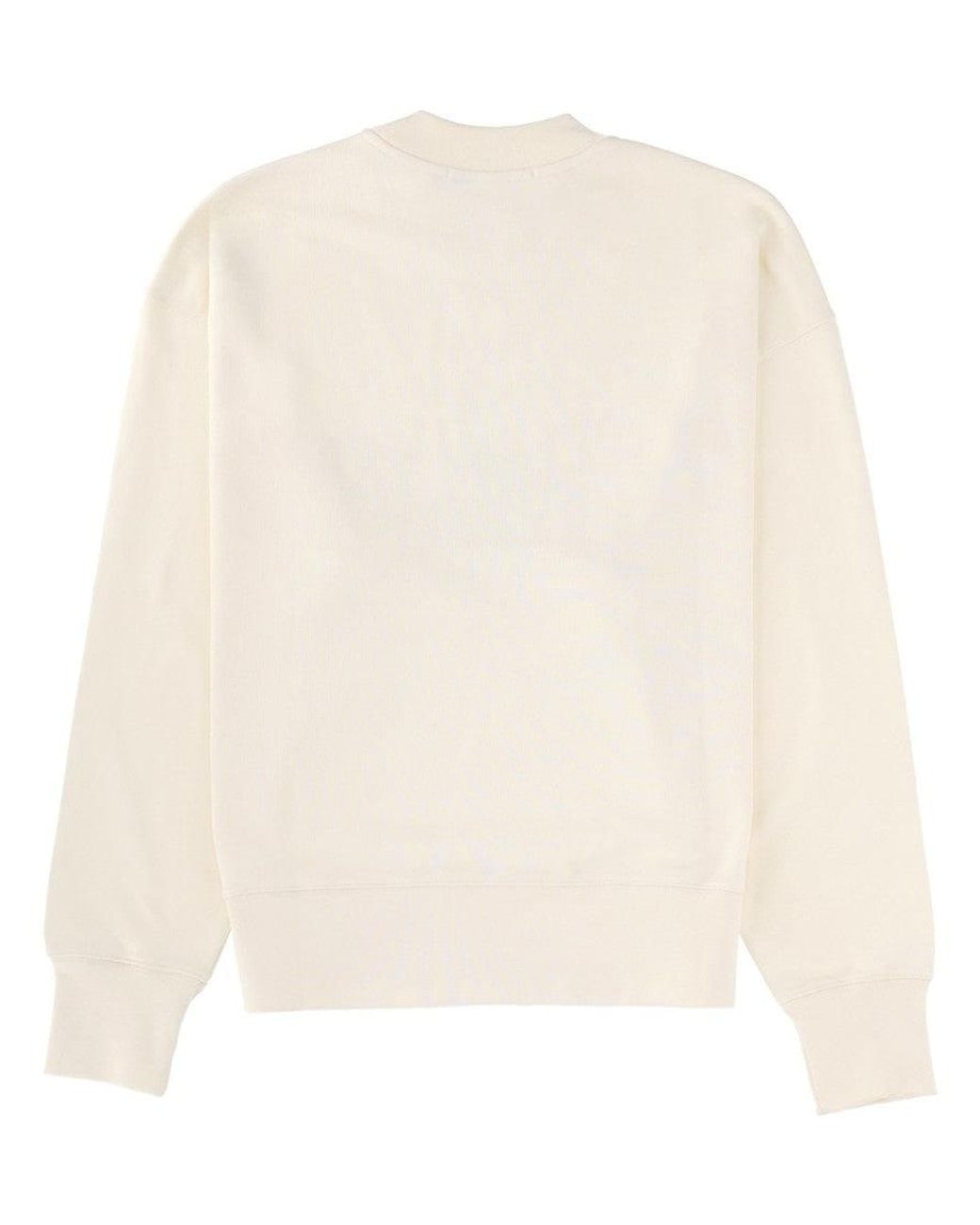 MSGM White Graphic Crew Neck Sweatshirt