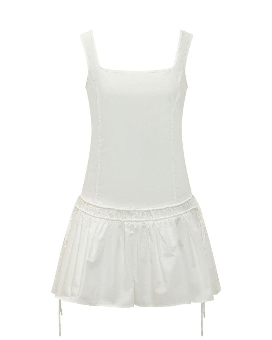 Pinko White Square Neck Mini Dress