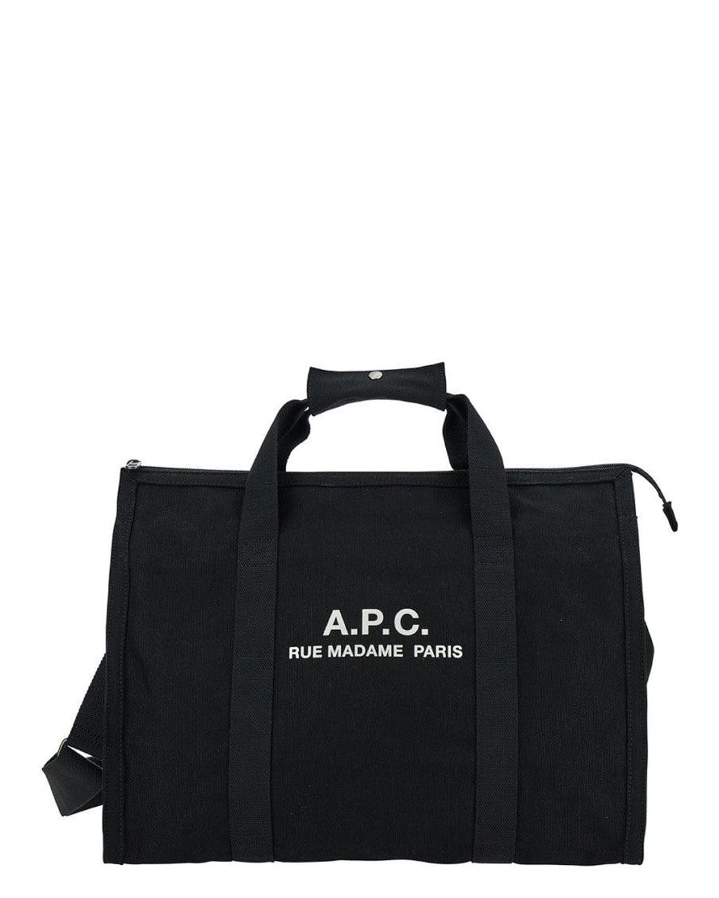 A.P.C. Black Récupération Canvas Tote Bag for men