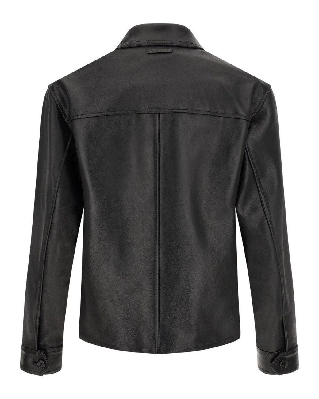 Marni Brown Leather Jacket for men