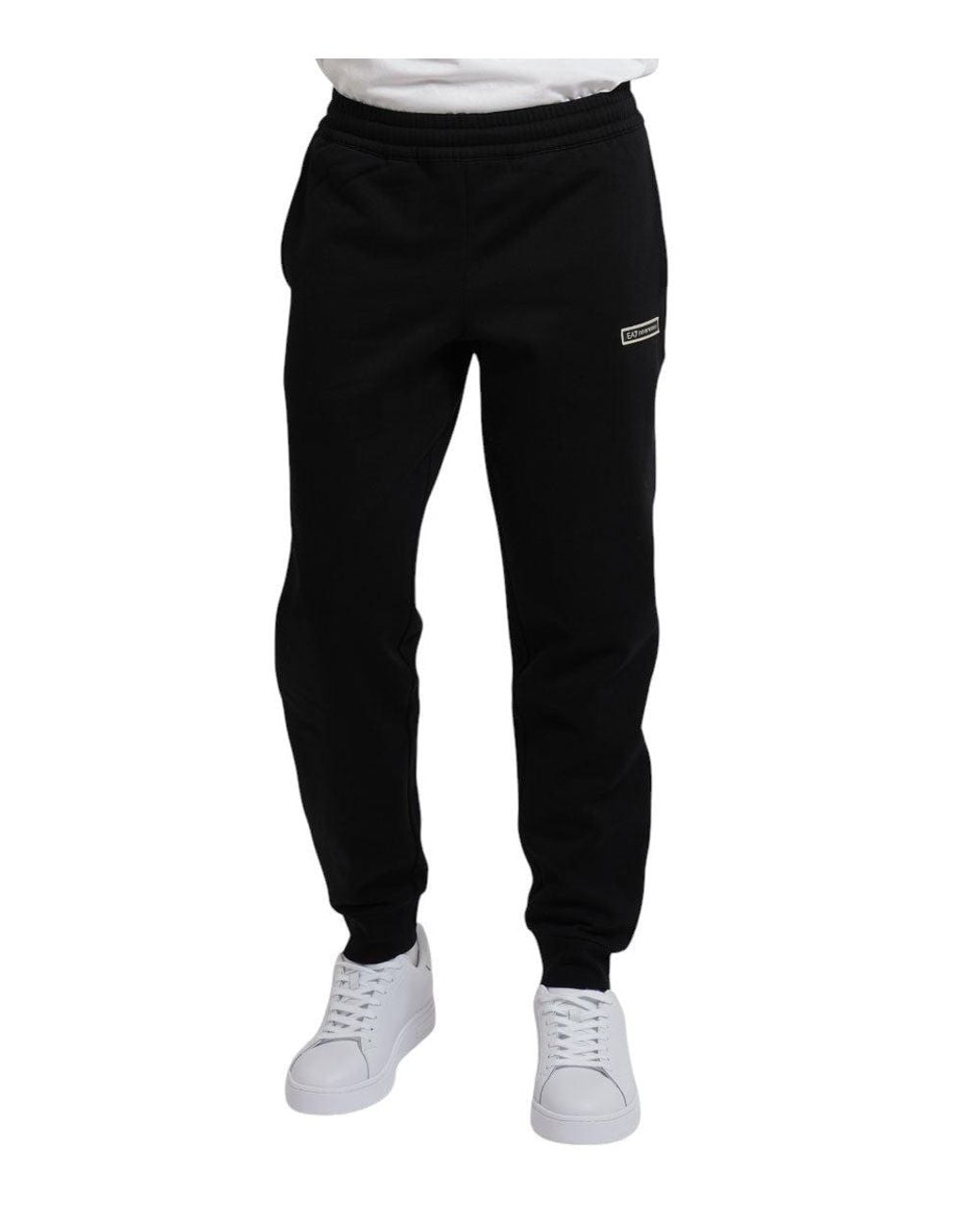 EA7 Black Elasticated Joggers for men