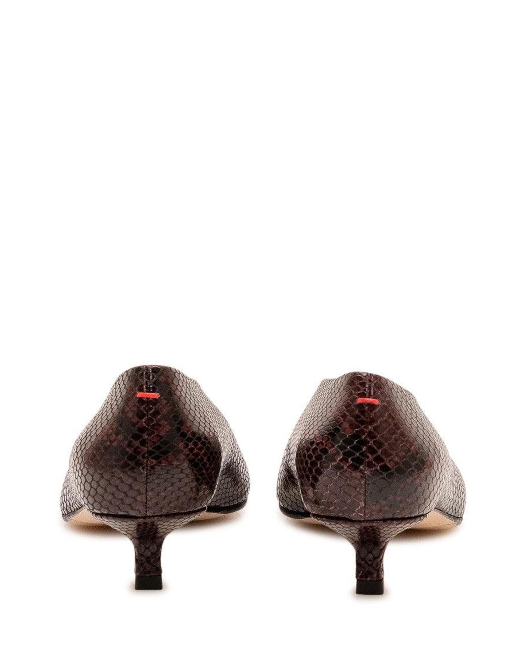 Aeyde Brown Mini Snake Print Heels