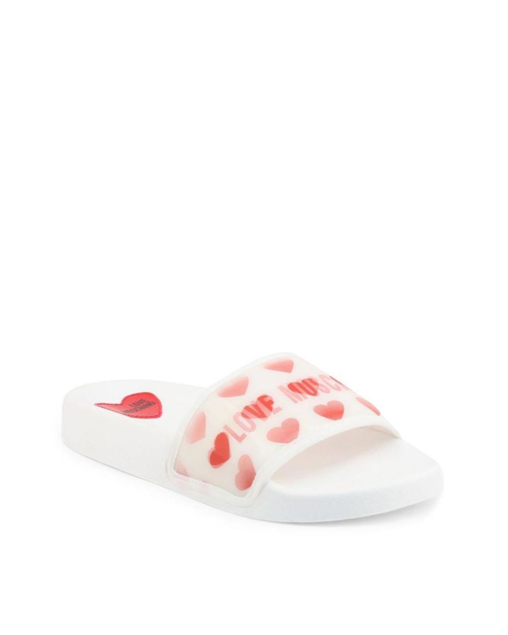 Love Moschino Pink Heart Printed Slippers