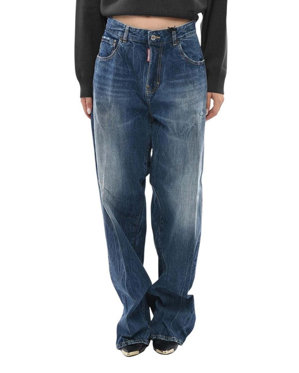 DSquared² Blue Flared High Rise Jeans