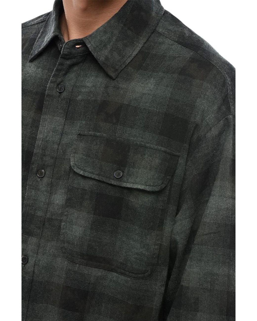 Palm Angels Green Regular Checked Shirt for men