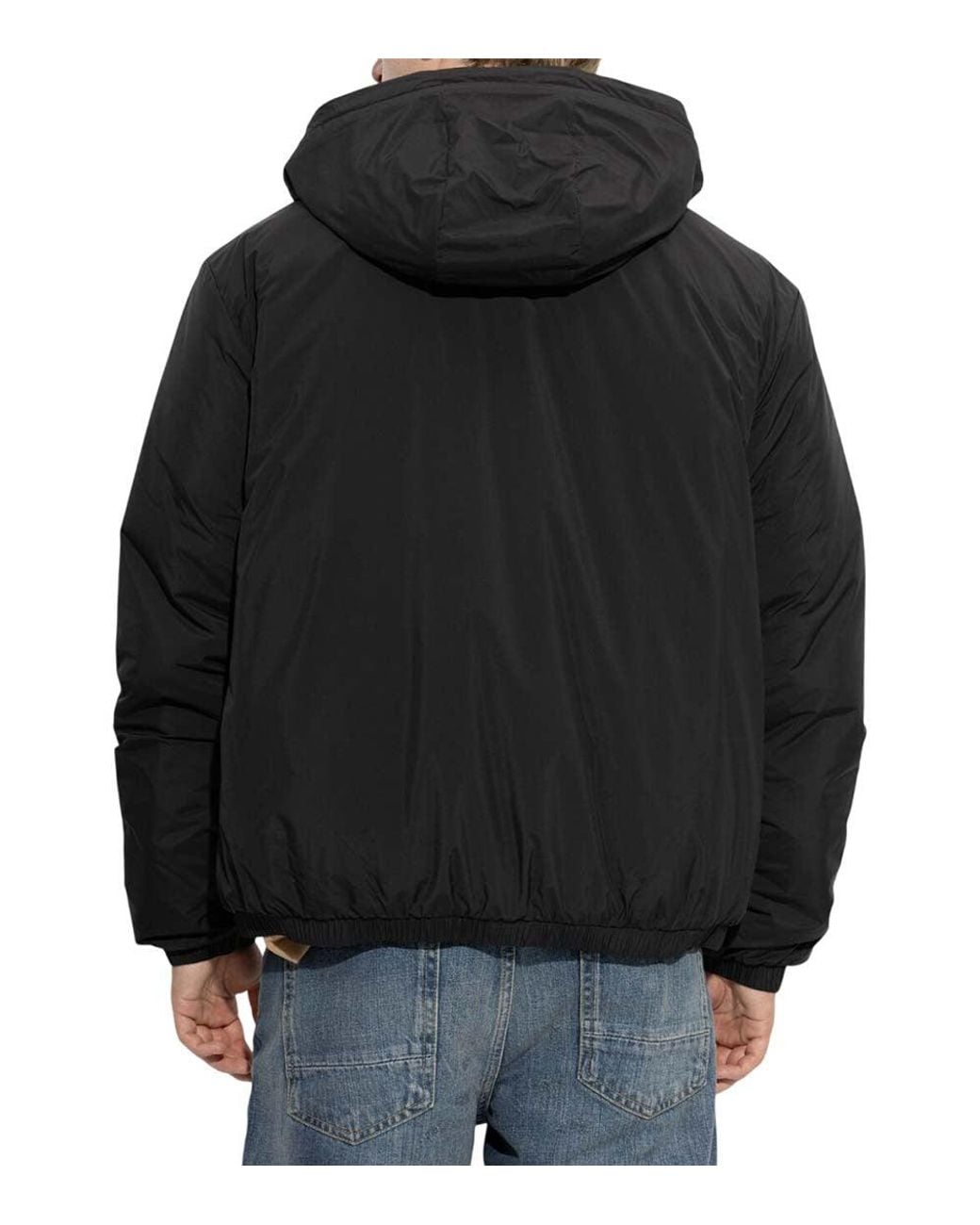 EA7 Black Logo Hood Jacket for men
