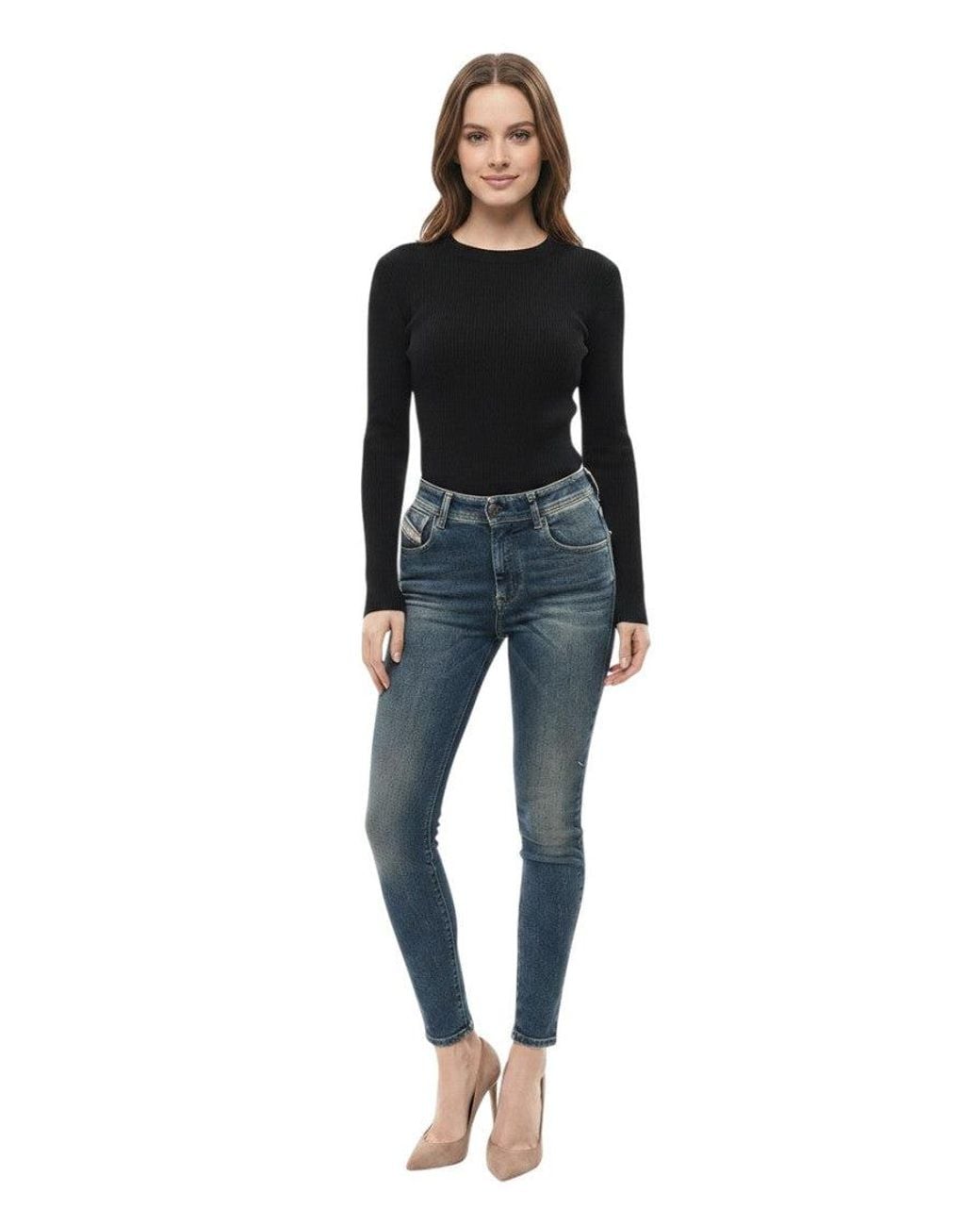 DIESEL Black Skinny High Rise Jeans