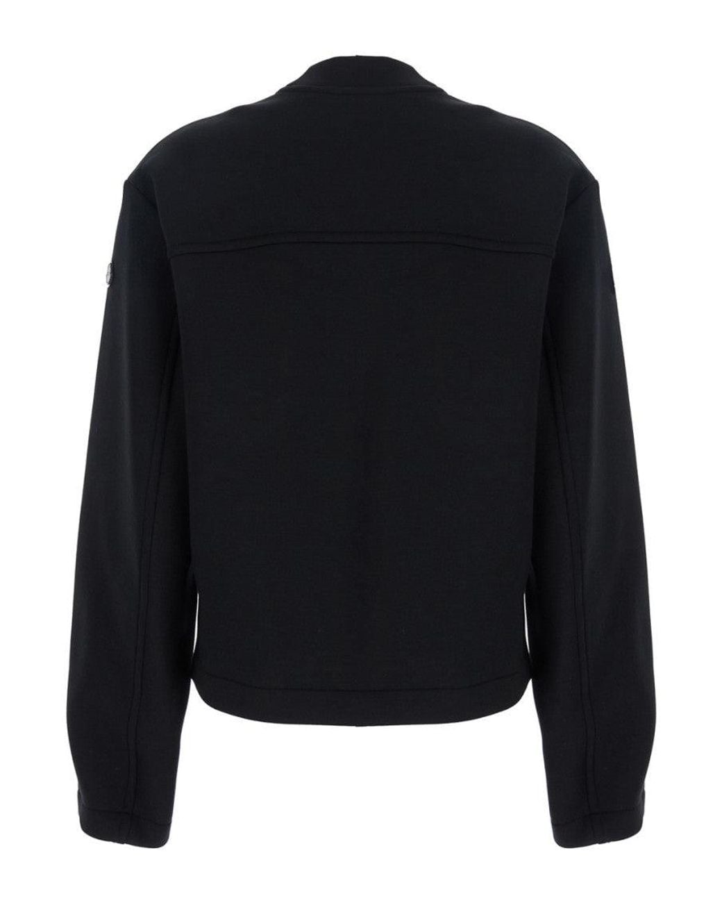 Moncler Blue Solid Mock Collar Sweater