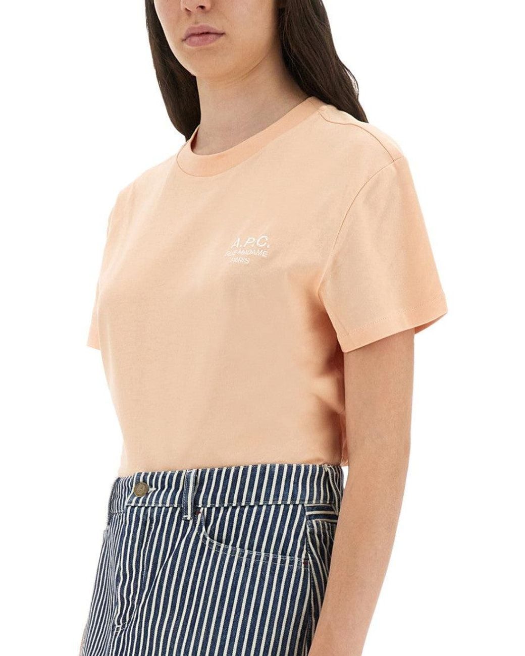 A.P.C. Blue Logo Crew Neck T-Shirt