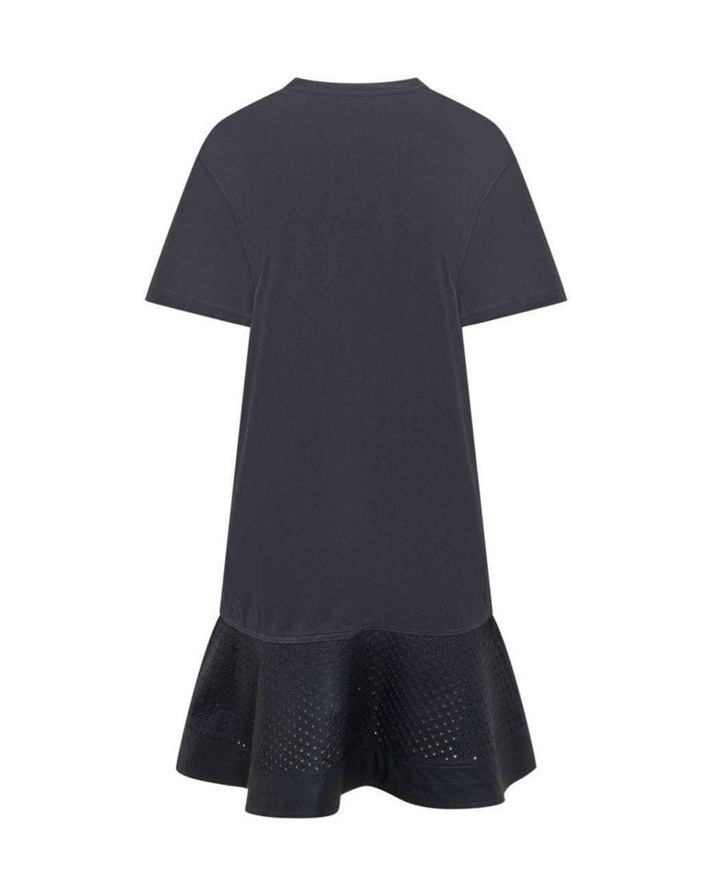 Moncler Blue Round Neck Midi Dress