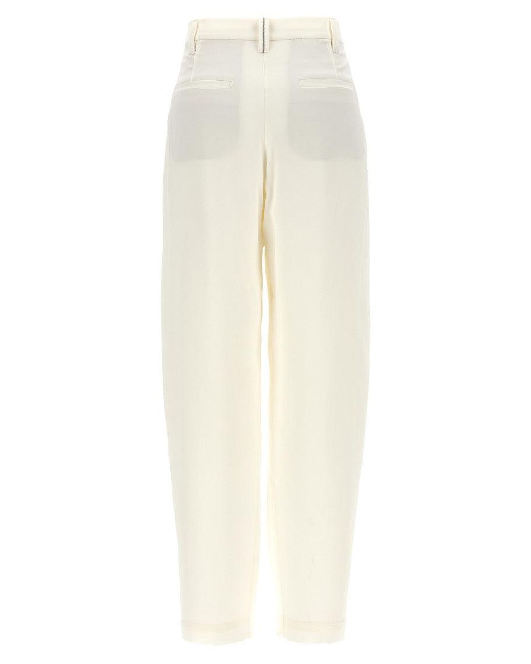 Brunello Cucinelli White 'Slouchy' Pants