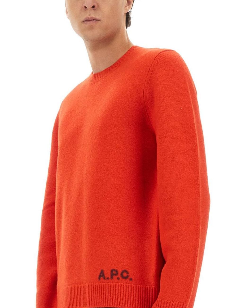 A.P.C. Red Crew Neck Sweater for men
