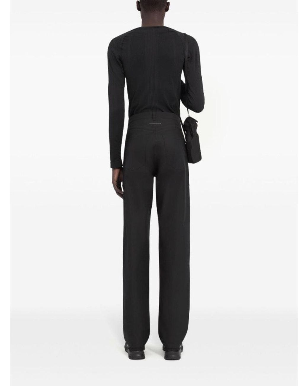 MM6 by Maison Margiela Black Logo Print Pant for men