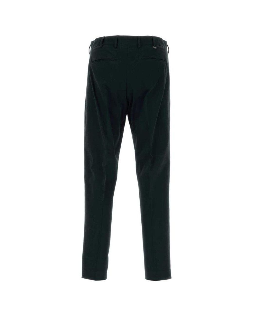 PT Torino Black Flat Front Pants for men