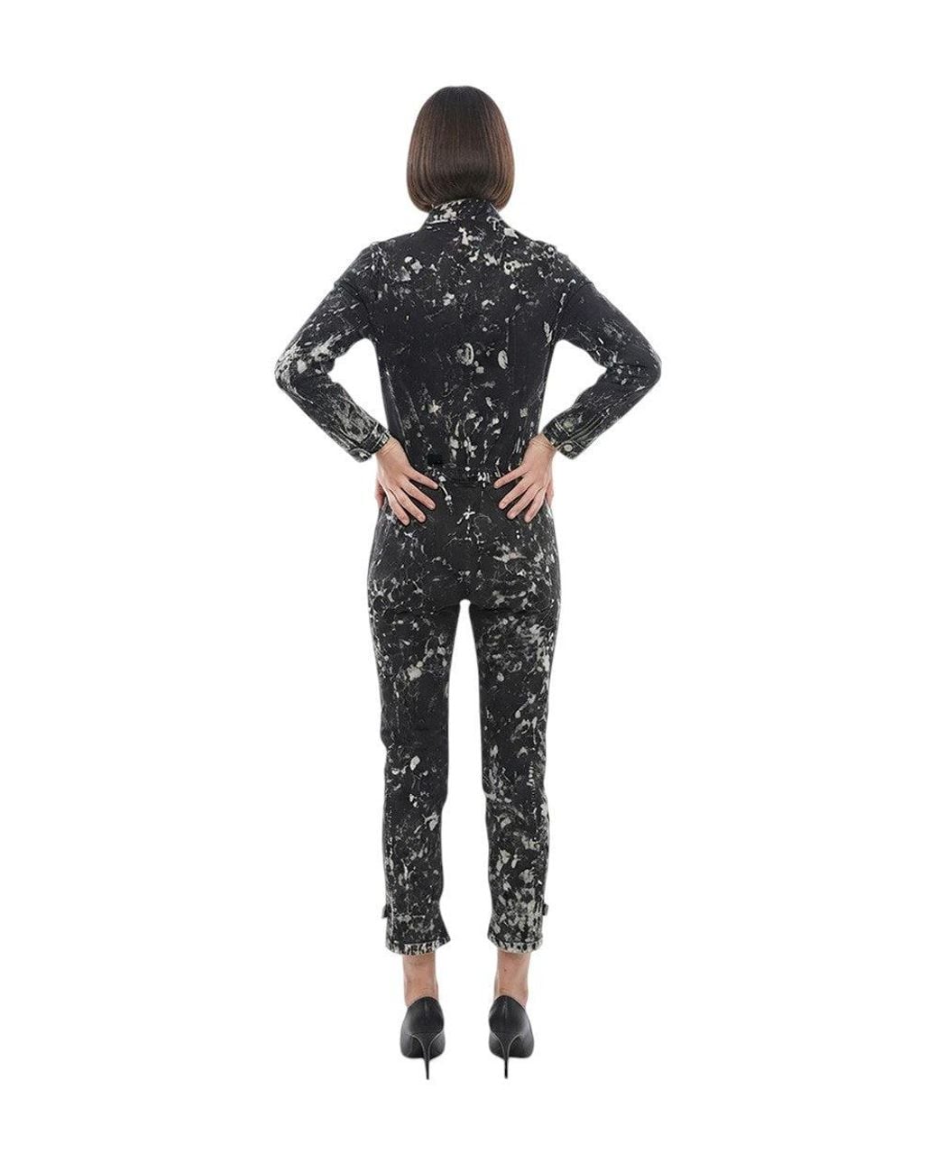 Stella McCartney Black Abstract Mock Collar Jumpsuit