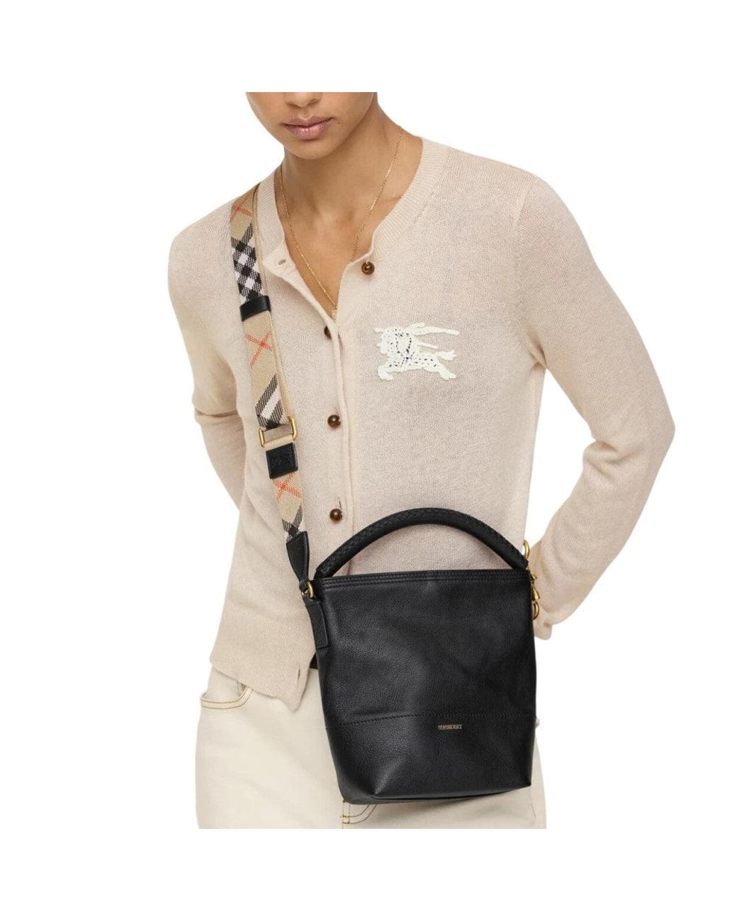 Burberry Black B Clip Mini Bucket Bag