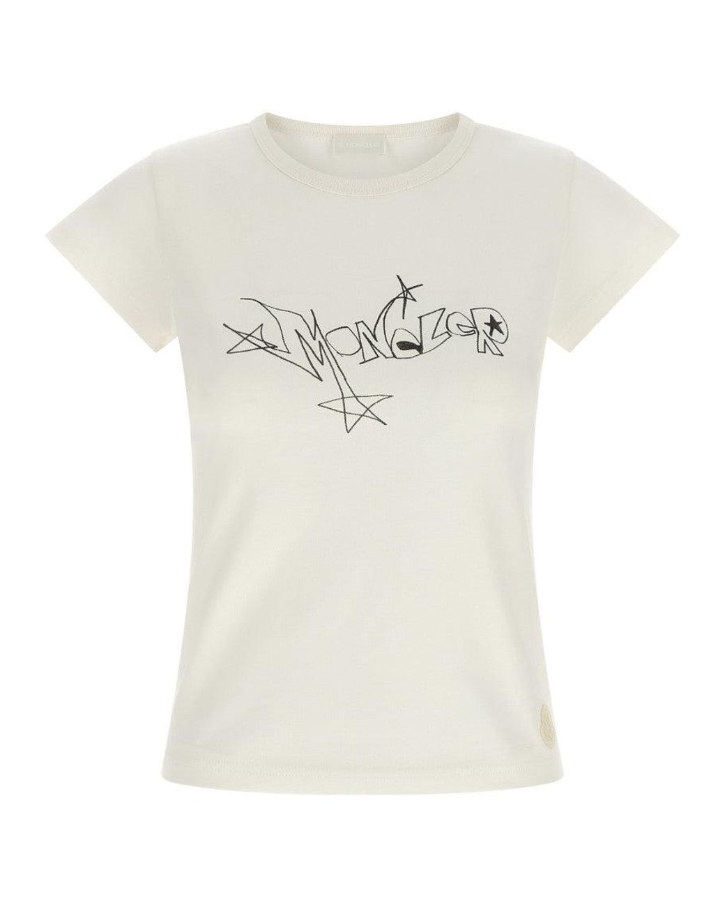 Moncler White Graphic Print T-Shirt