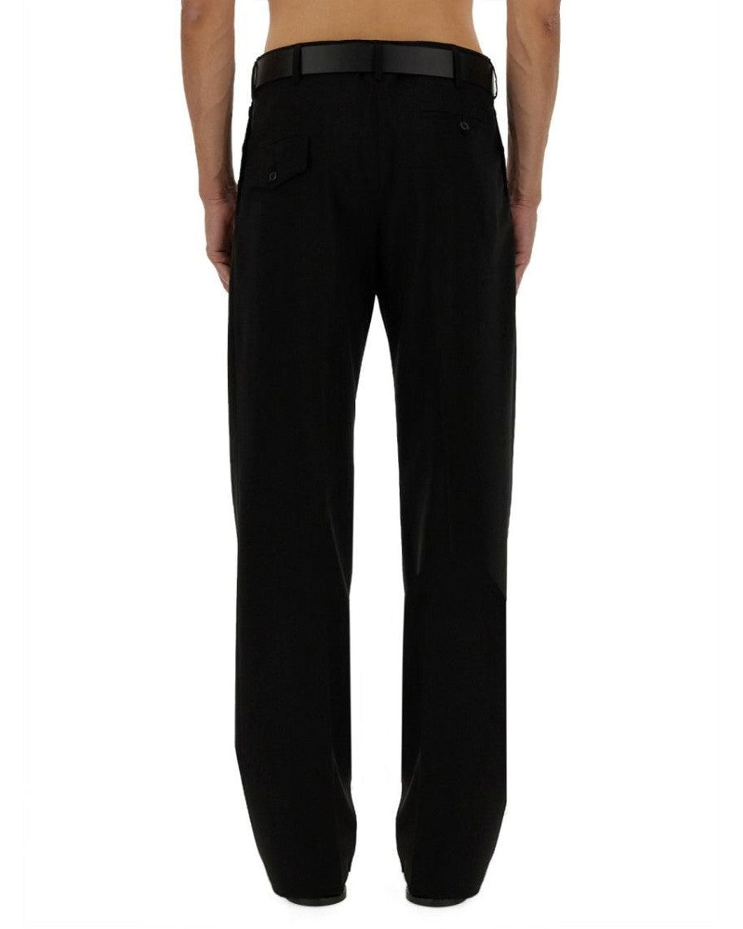 Moschino Black Flat Front Pants for men