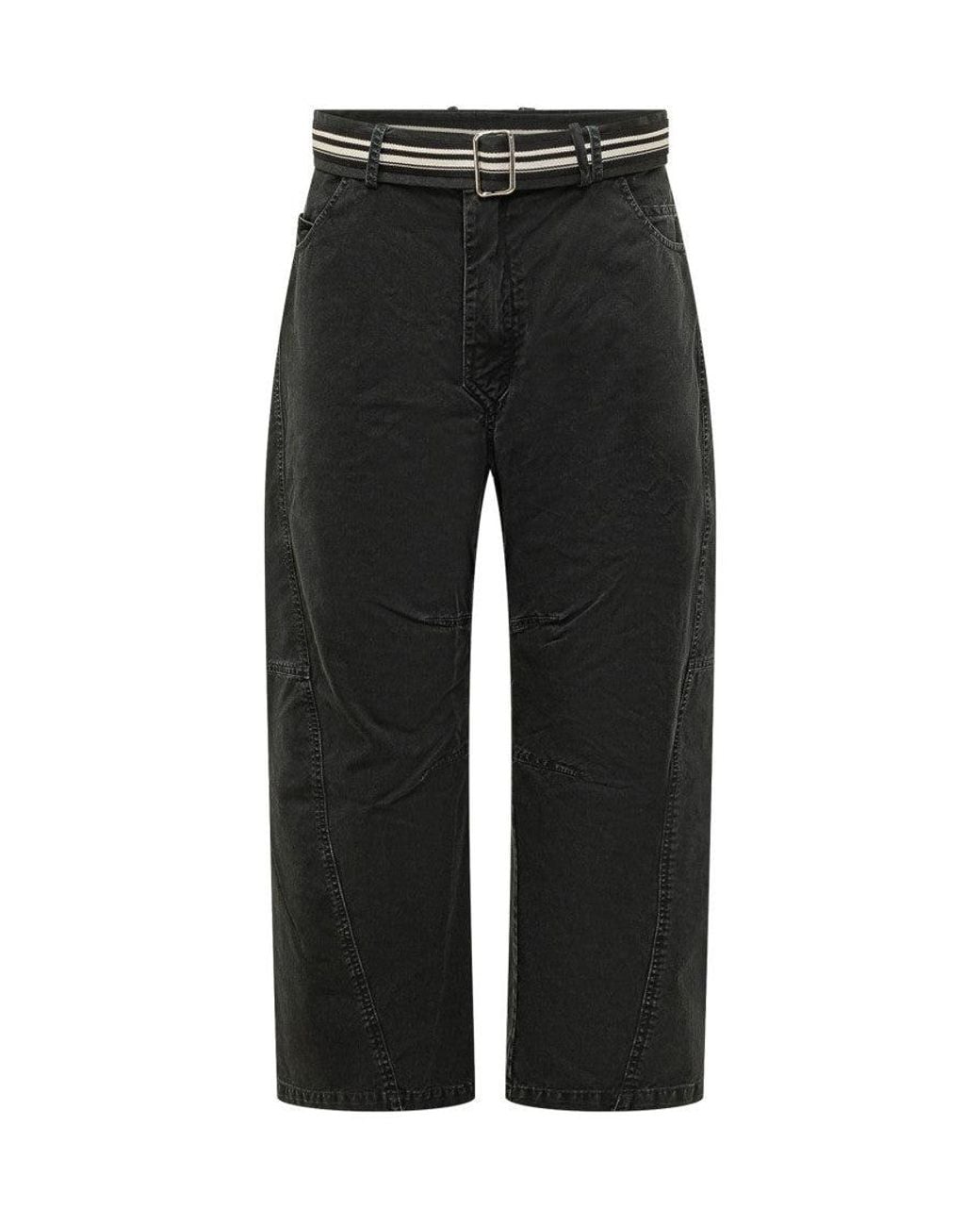Mordecai Black Loose Flat Front Pants for men