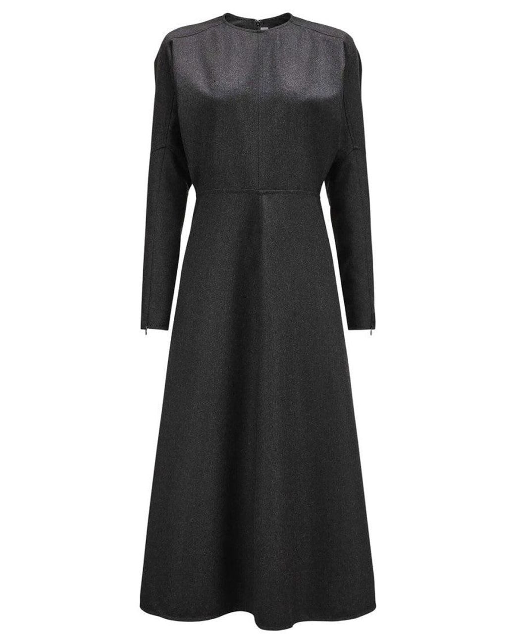 Victoria Beckham Black Round Neck Maxi Dress