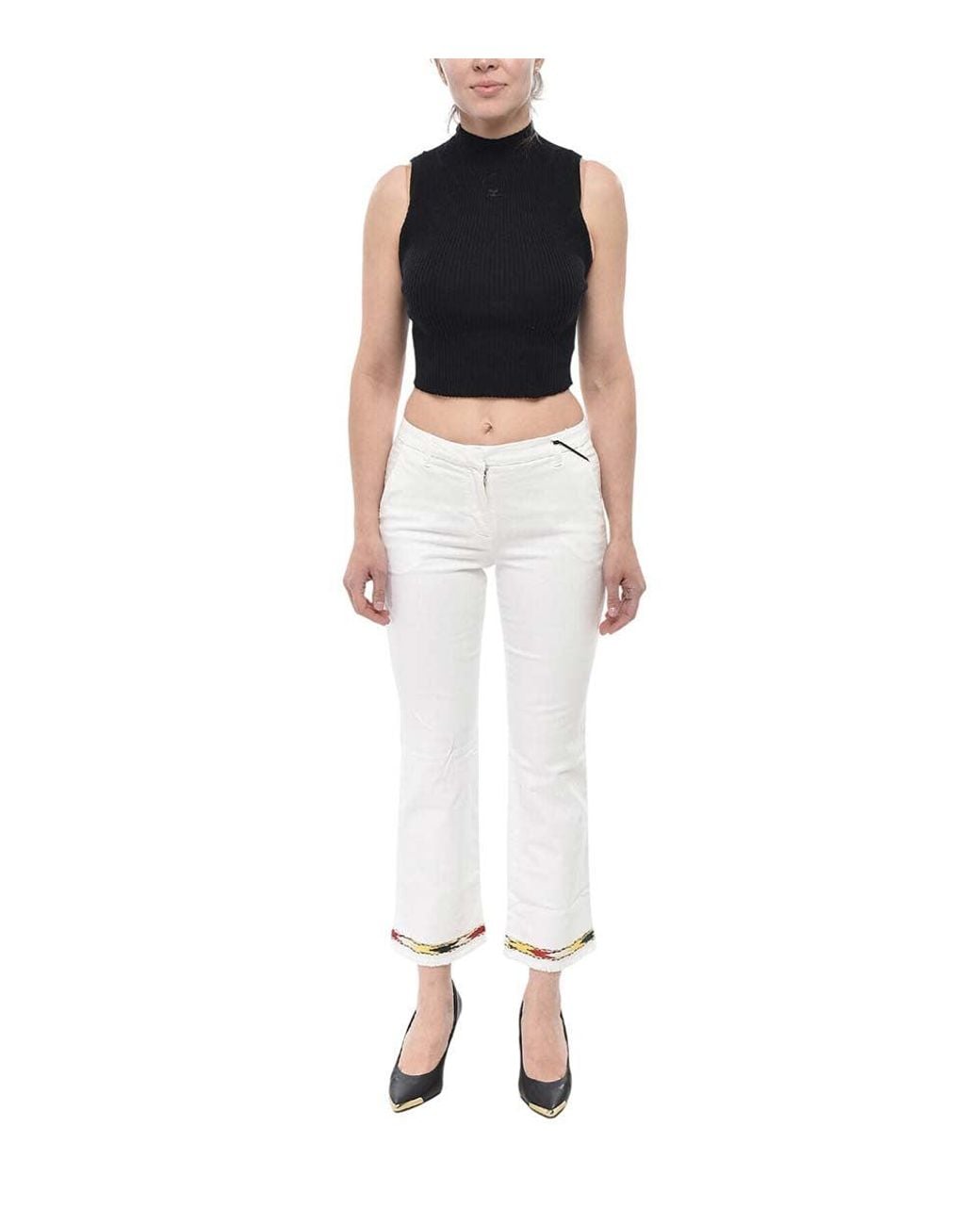 Courreges Black Turtle Neck Top