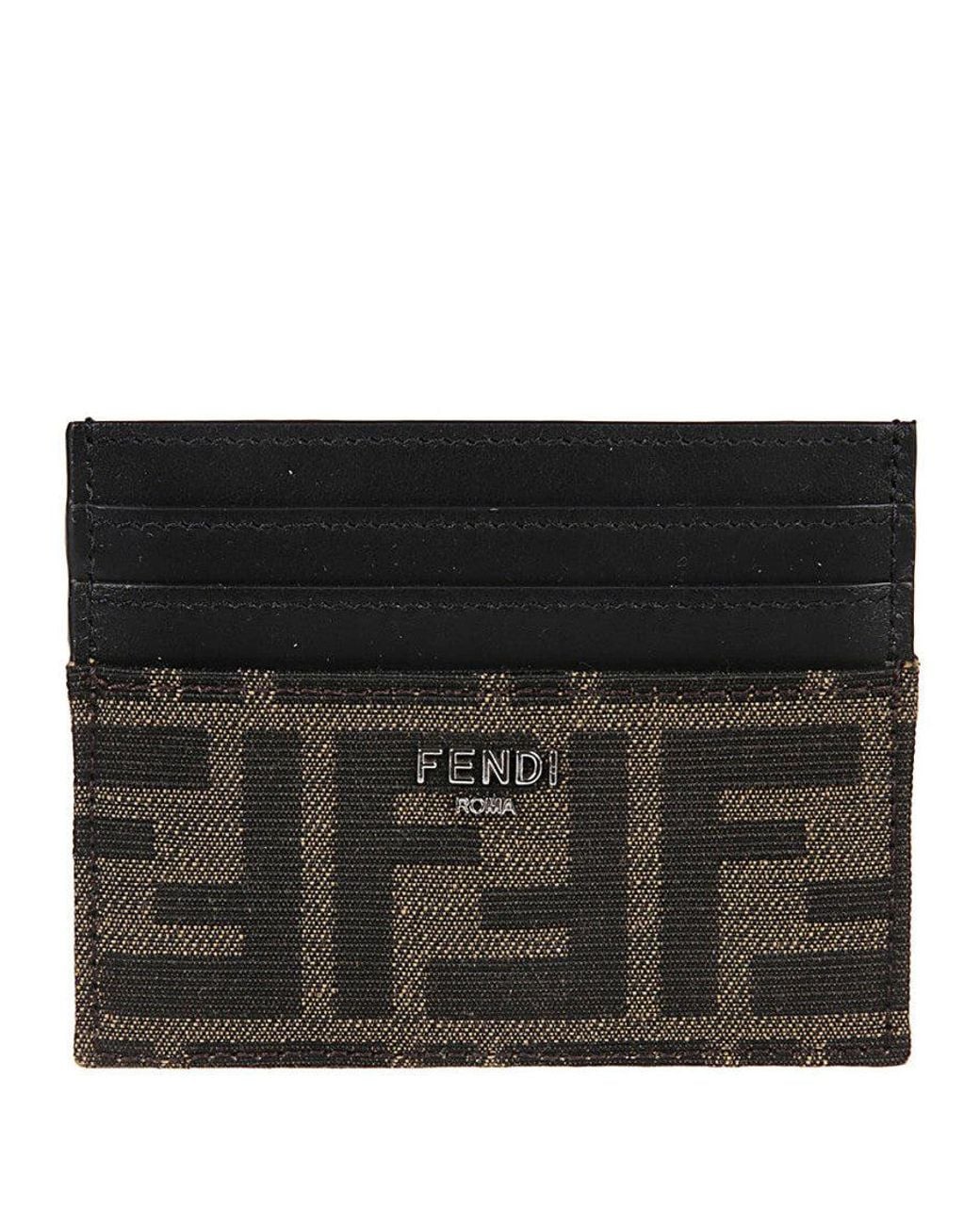 Fendi Black Logo Card Holder for men