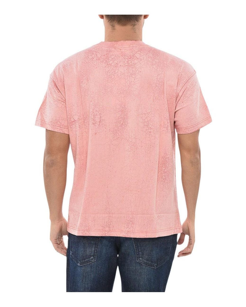 DIESEL Pink Crew Neck T-Shirt for men