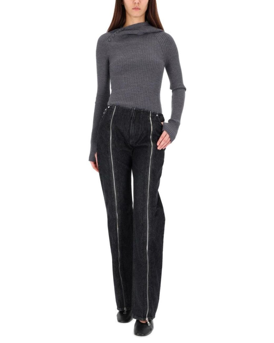 Jean Paul Gaultier Blue Straight Mid Rise Jeans
