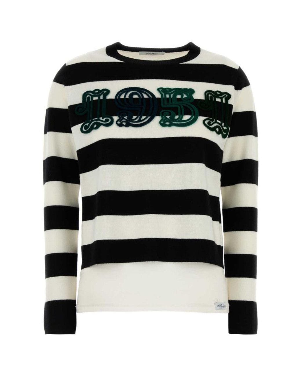 Max Mara Black Embroidered Wool Viterbo Sweater