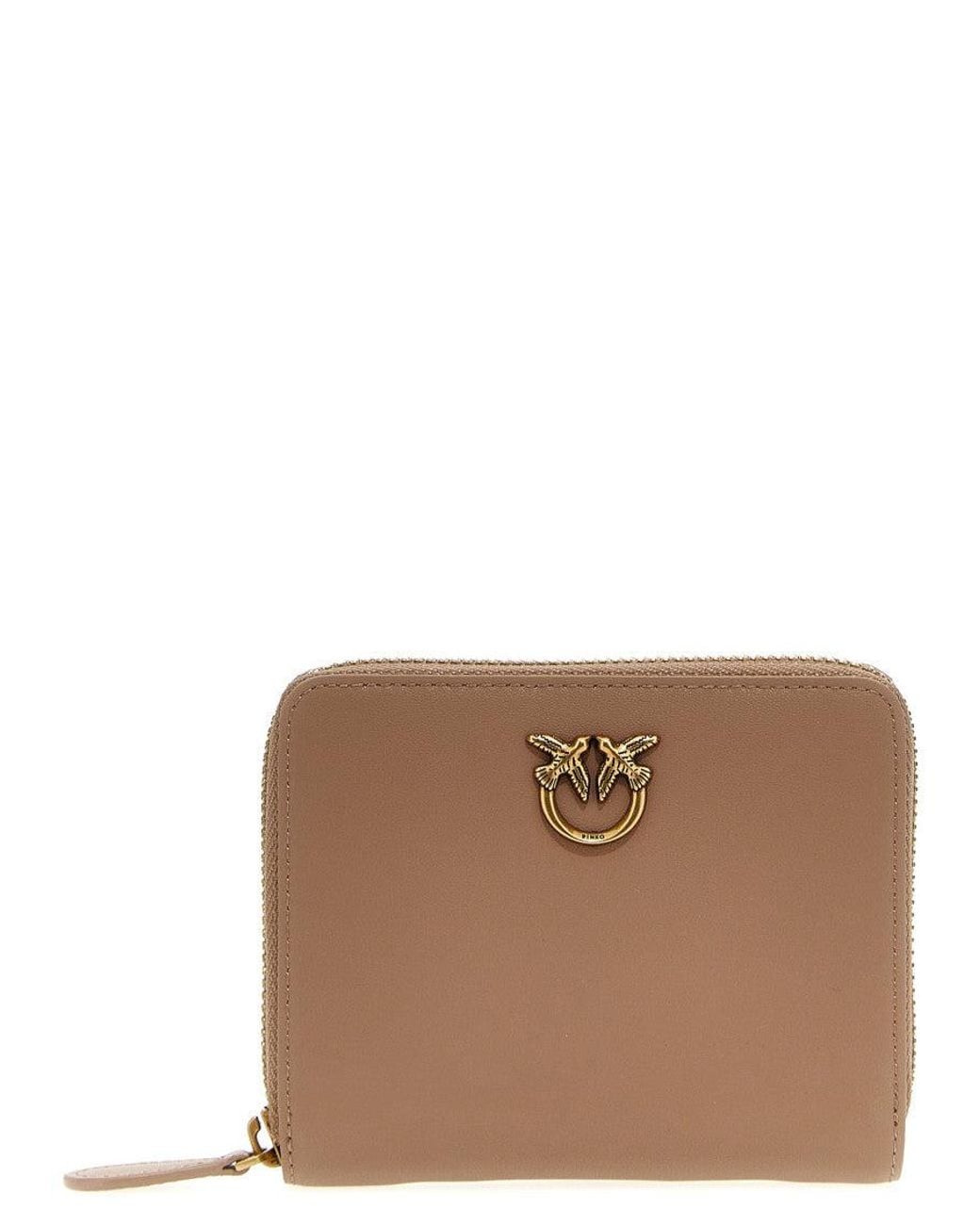 Pinko Brown Logo Zip Around Wallet