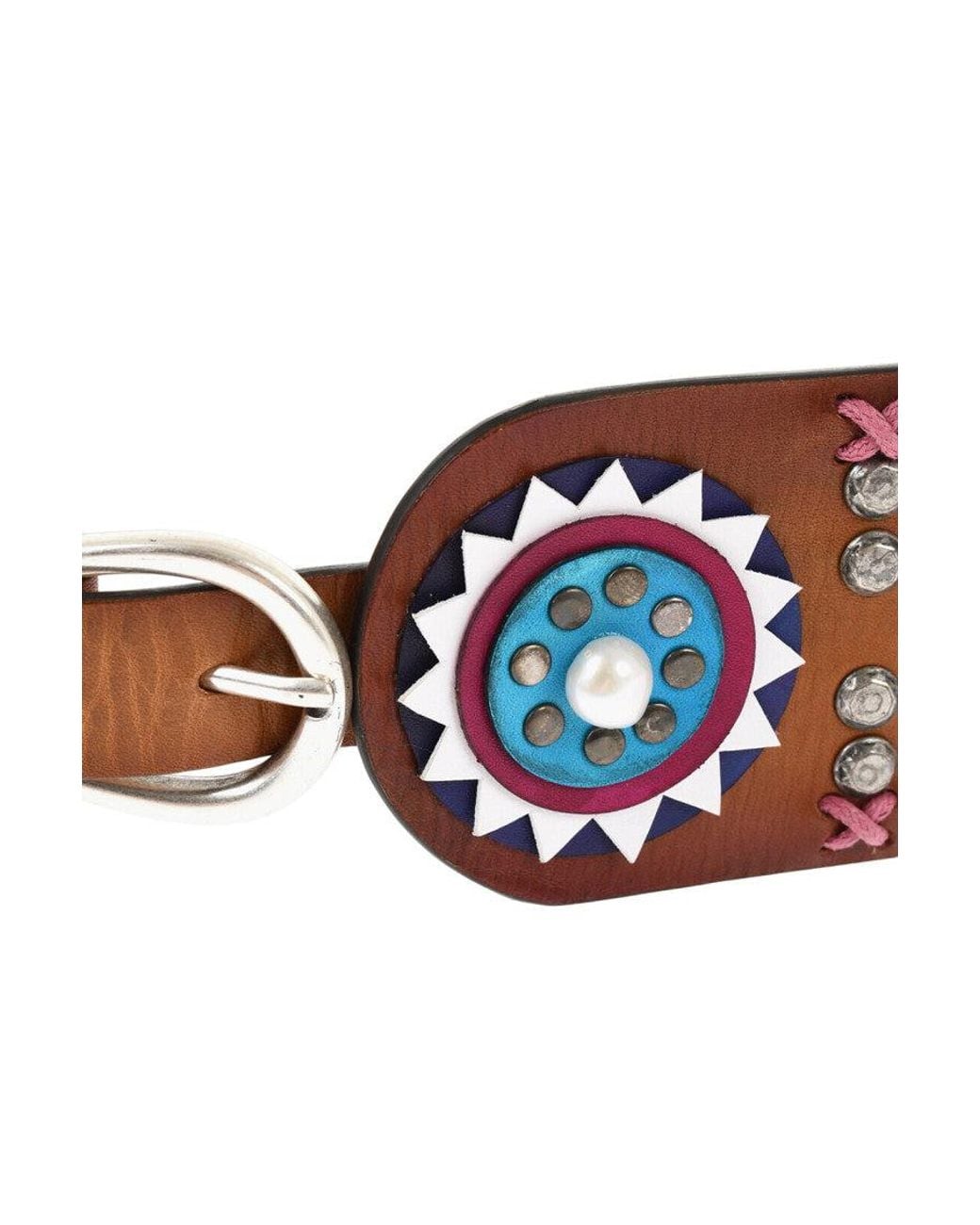 DSquared² White Embellished Belt