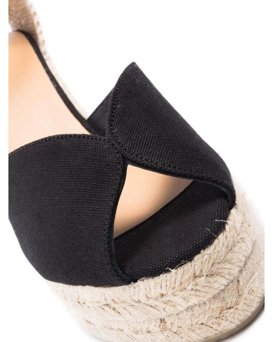 Castaner Black Bianca Wedge Heel Espadrilles