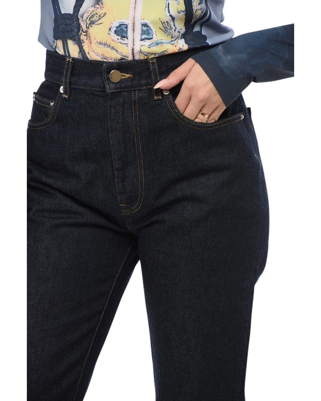 Loulou de Saison Blue Straight High Rise Jeans