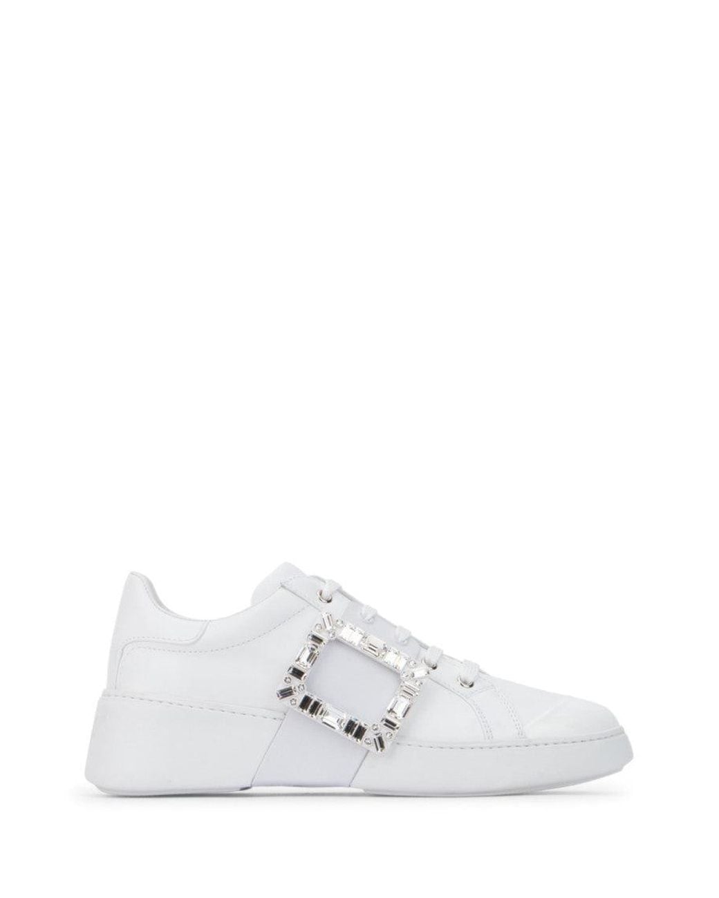 Roger Vivier White Skate Leather Sneakers