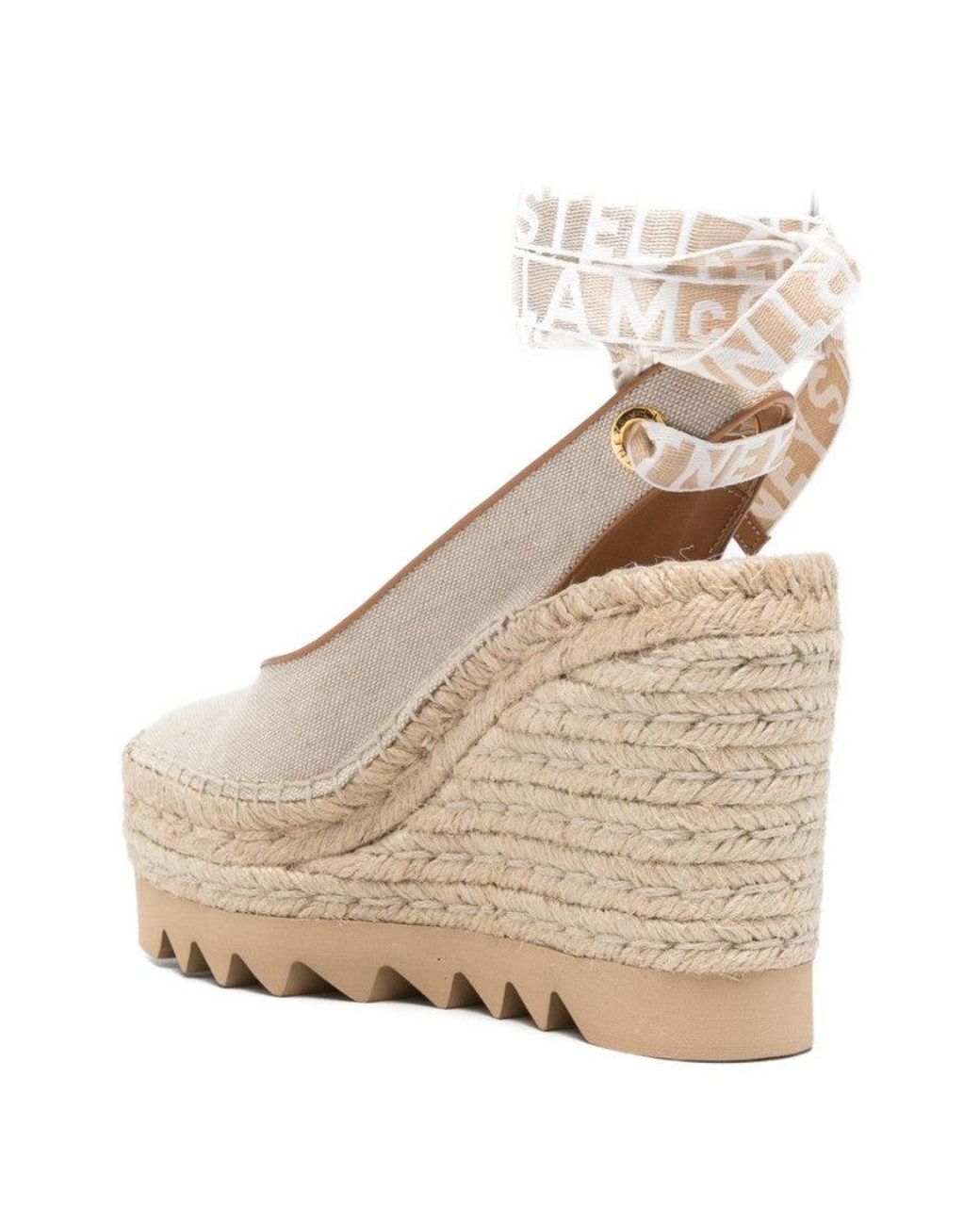 Stella McCartney Natural Gaia Slingback Wedge Espadrilles