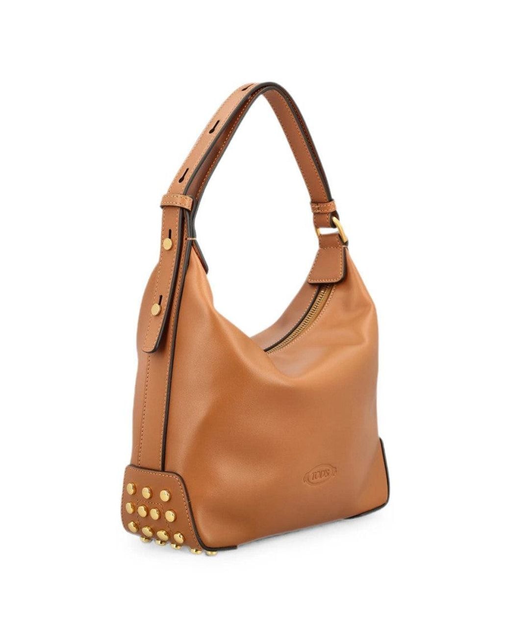 Tod's Brown Metal Dots Mini Shoulder Bag