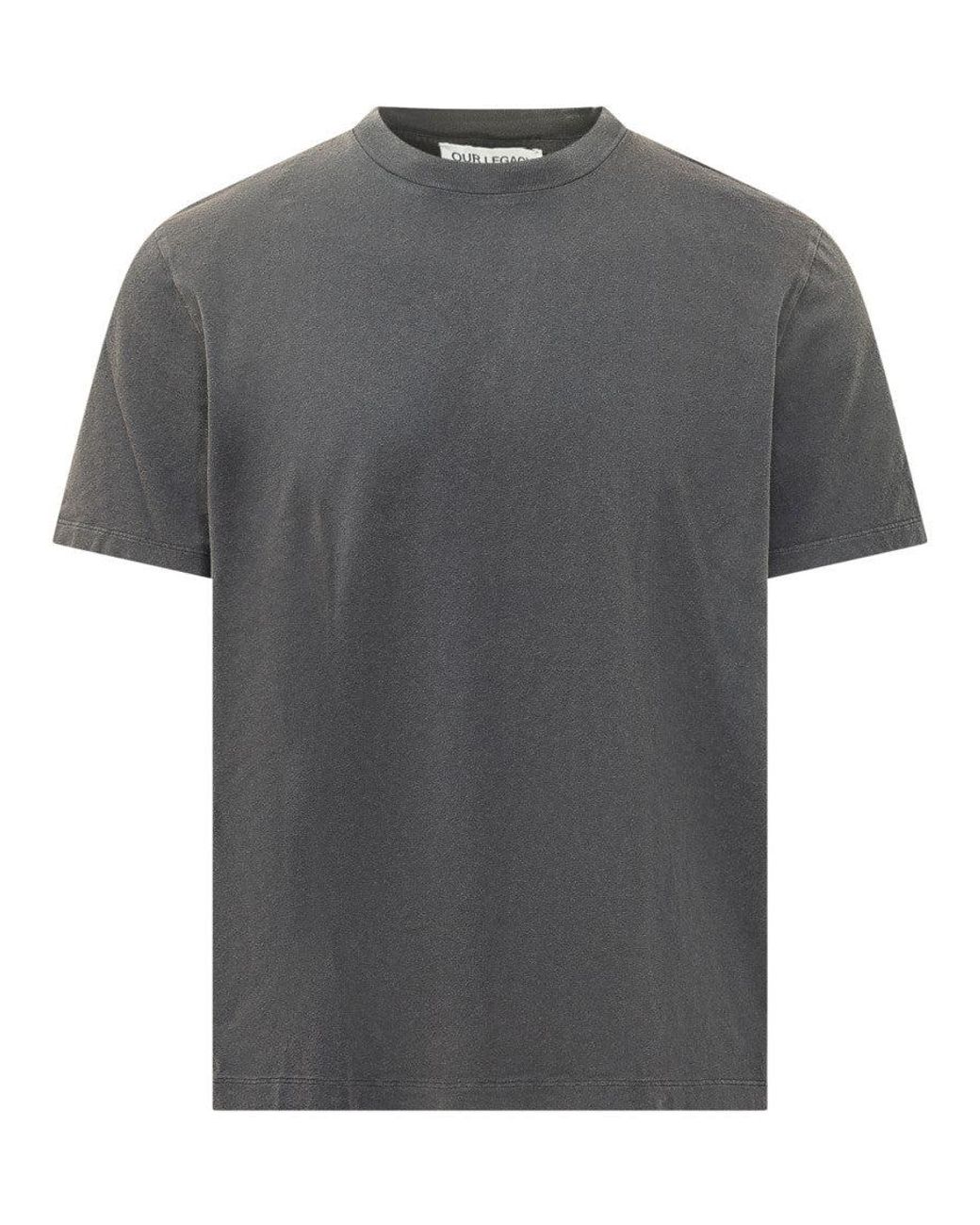 Our Legacy Gray Crew Neck T-Shirt for men