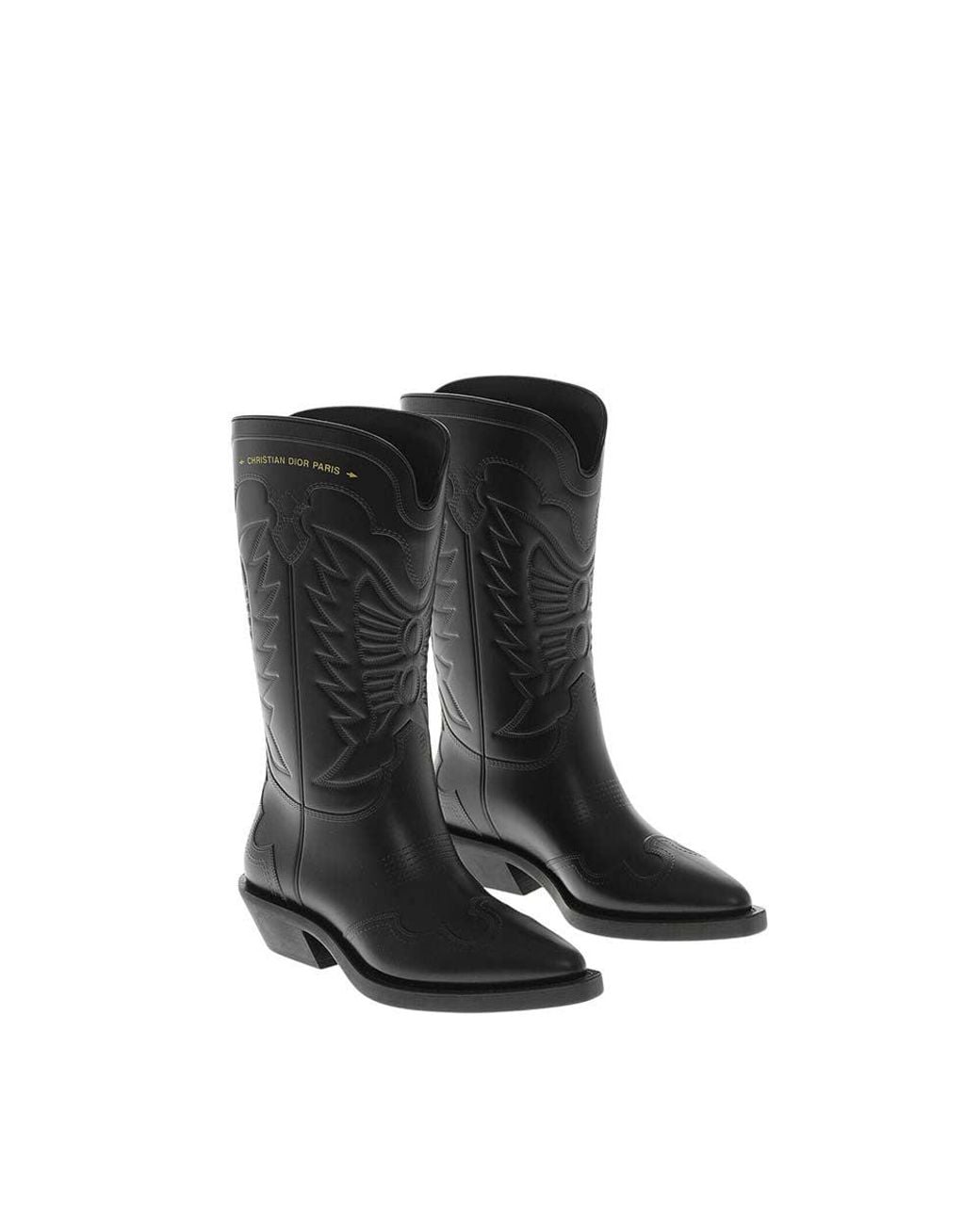 Dior Black Leather Texan Boots