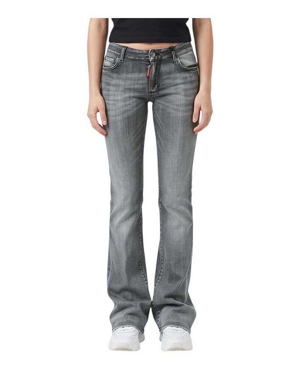 DSquared² Gray Flared Mid Rise Jeans