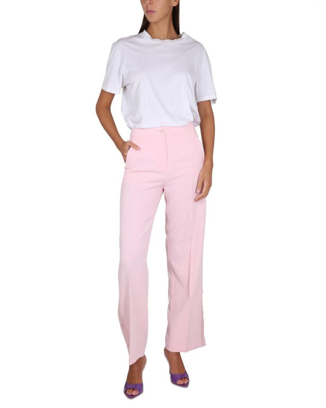 Moschino Pink Tailored Flat Front Pants