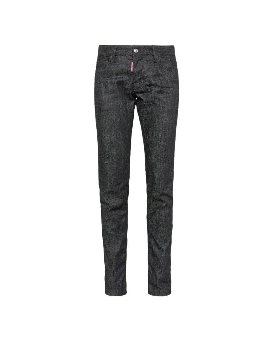 DSquared² Black Slim Mid Rise Jeans for men