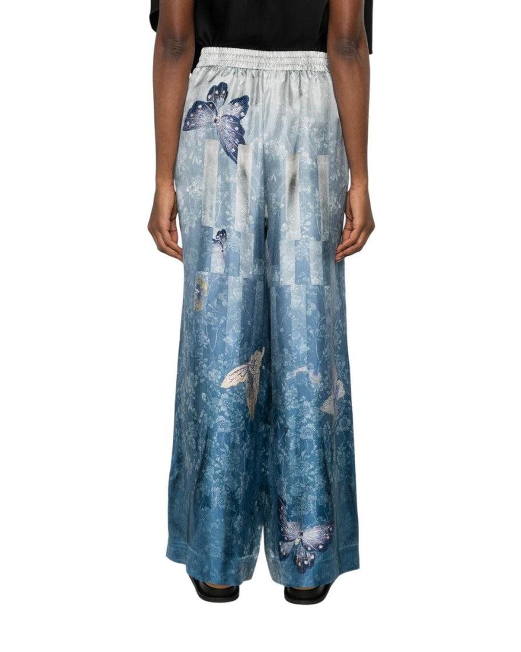 Pierre Louis Mascia Blue Relaxed Printed Pant