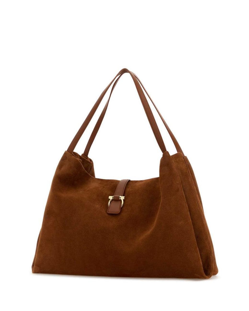 Ferragamo Brown Suede Hobo