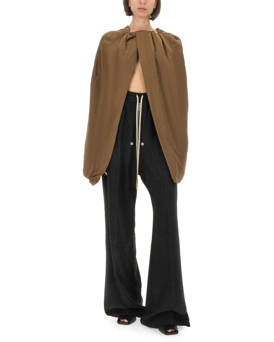 Rick Owens Brown Solid Hood Sweatshirt