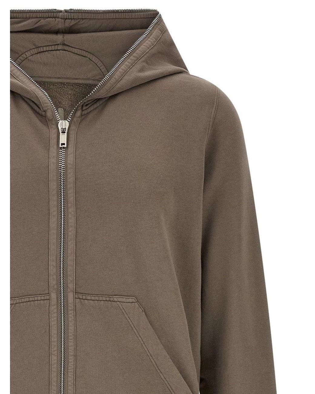 Rick Owens Brown Taupe Zip-Up Hoodie for men