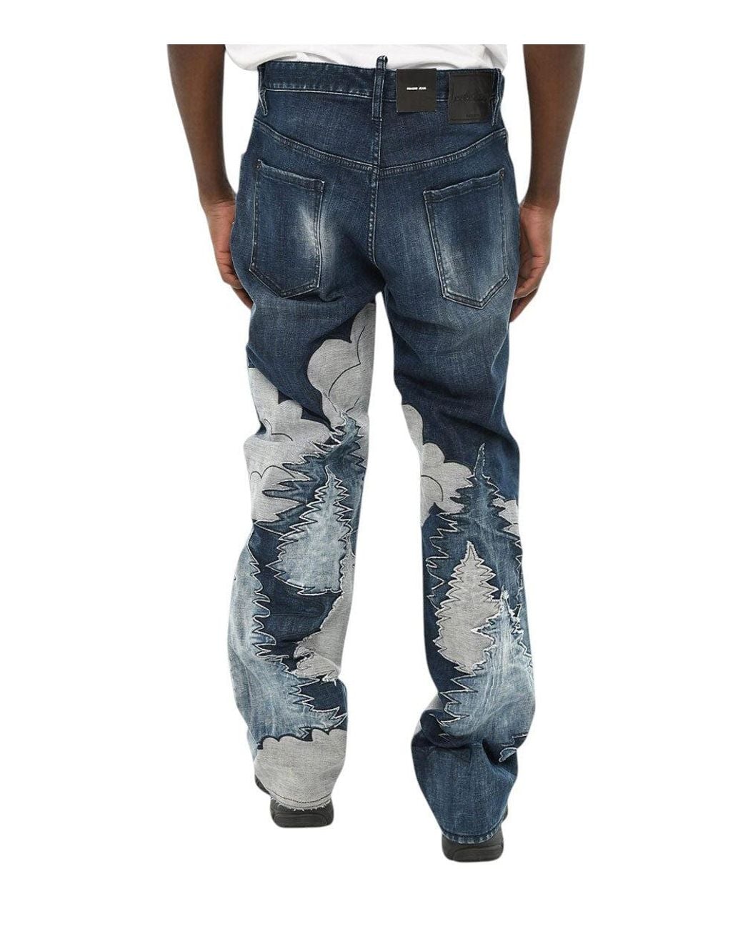 DSquared² Blue Bootcut Graphic Jeans for men