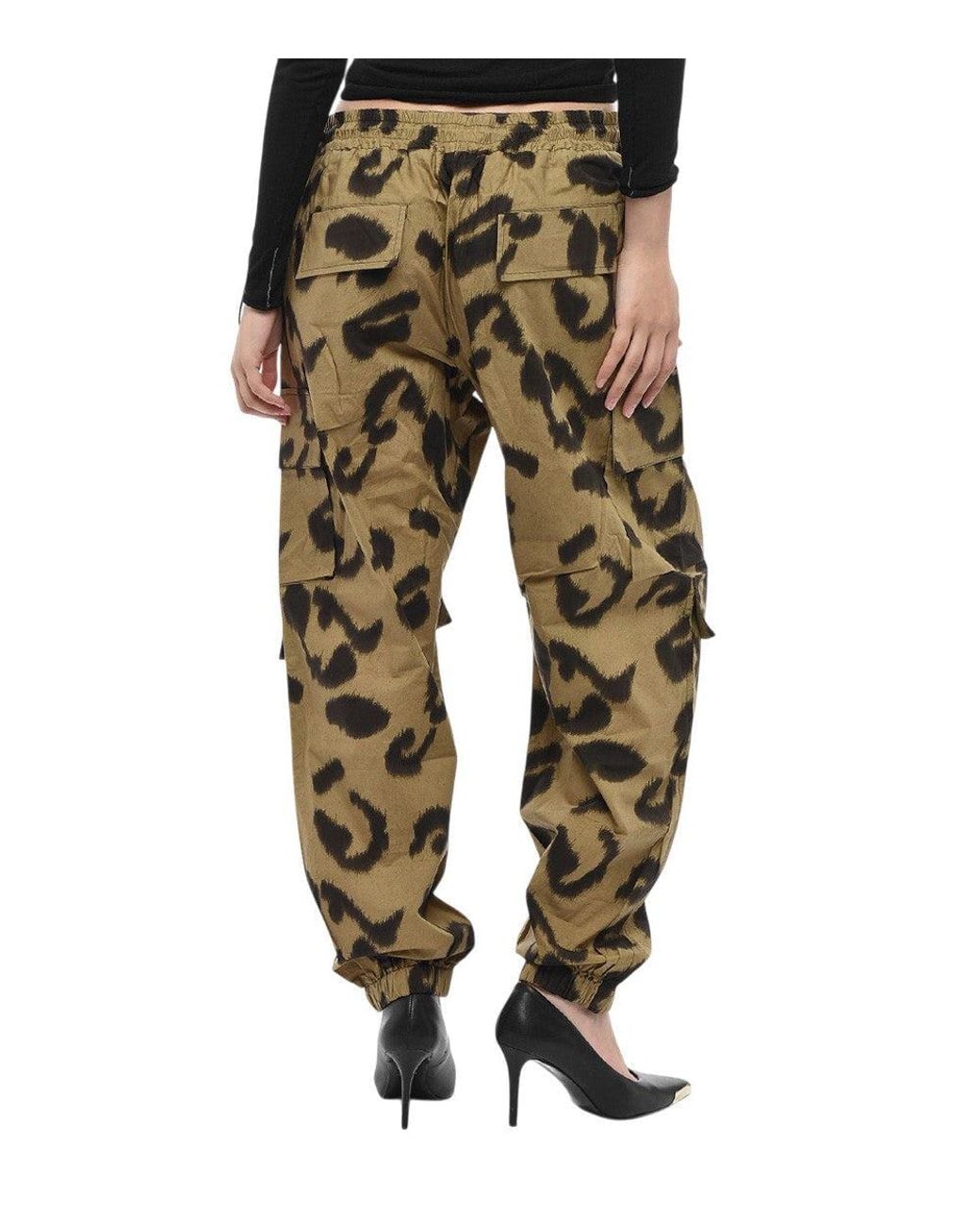 Stella McCartney Brown Animal Print Cargos Pants