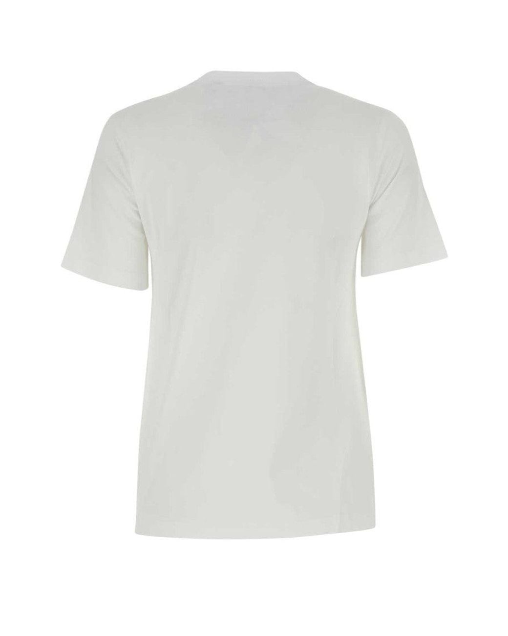 Burberry White Crewneck T-Shirt